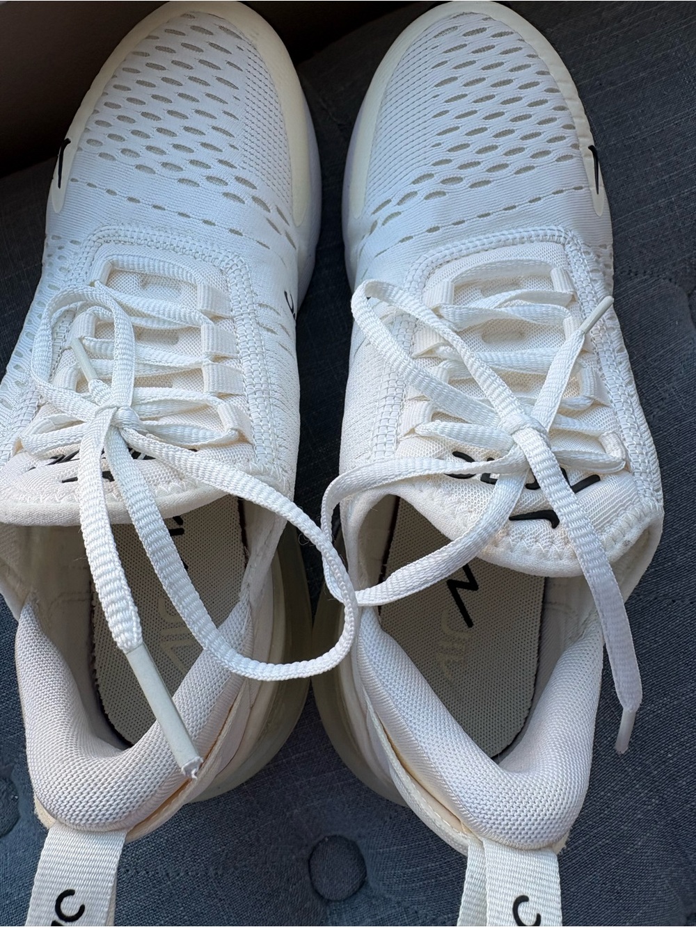 Nike Air Max 270 Running Shoes Sneakers Sail/Coconut Milk/Pale Ivory/Black Mens - Picture 12 of 15